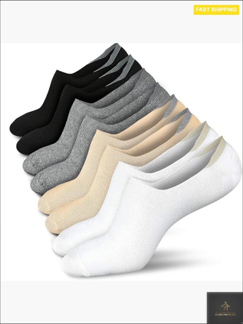 No Show Socks Women Low Cut Non Slip Invisible Liner Socks for Flats